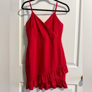 Lulu's Ruffle Red Mini Dress